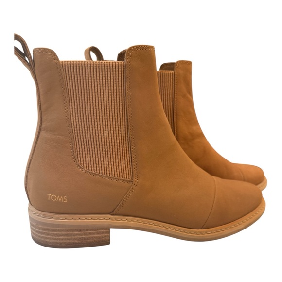 TOMS Charlie Chelsea Boot Size 10 Brown Sugar Leather Like New - Picture 5 of 11